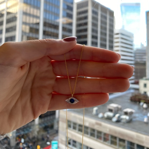 Evil Eye Diamond Necklace - Picture 1 of 4